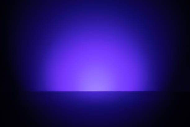 Minimalist purple light gradient horizon in darkness