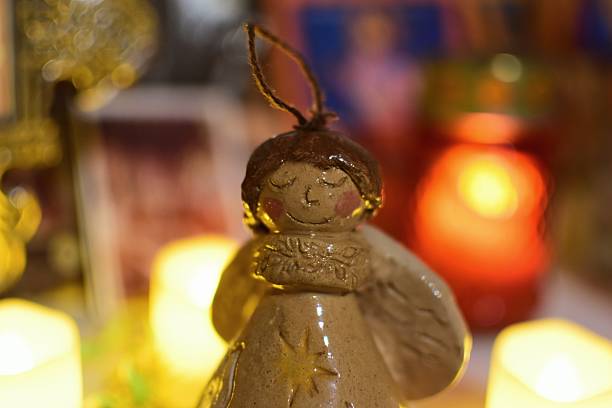 Closeup image of Christmas Ornaments on a beautifully decorated tree