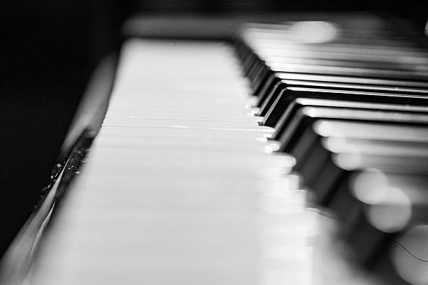 istock Black and White Piano Keys in Artistic Focus 2241639098