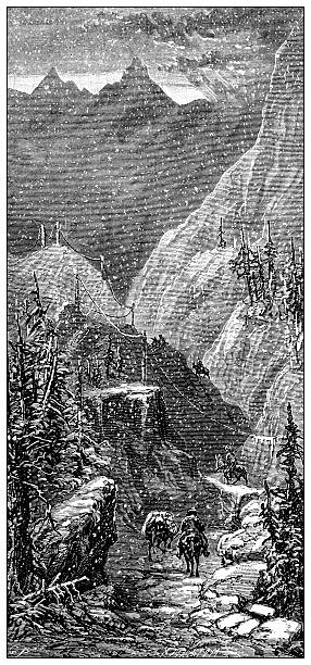 Antique magazine image: Gotthard pass