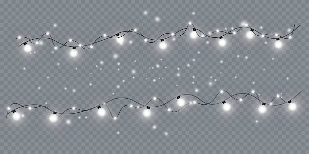istock Festive Christmas light gold garlands PNG. Decor element for postcards, invitations, backgrounds, business cards. Winter new collection2026 2241658361
