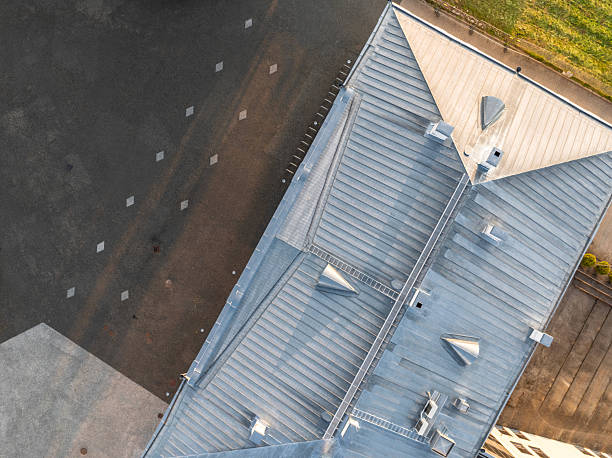 istock Aerial top-down view building roof during golden hour 2241668551