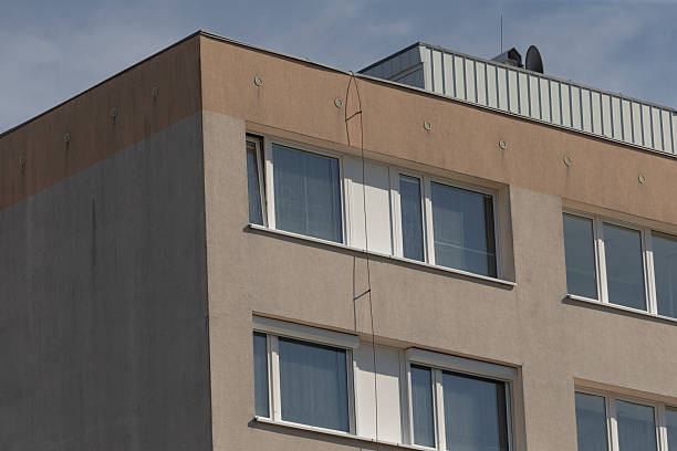 istock urban weathered architecture, textured midcentury urban facade 2241669094