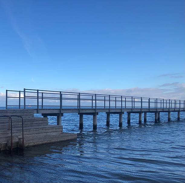 Long wooden jetty by the sea
