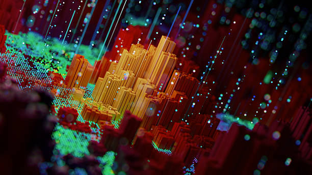 istock Futuristic Neon Cityscape With Digital Data Streams And Rainy Abstract Skyscraper Clusters Glow Across Night 2241676738