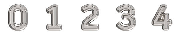 istock Steel font Numbers 0 1 2 3 4 3D 2241693248