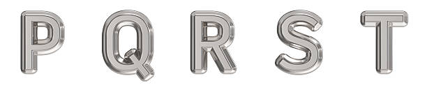 istock Steel font Letters P Q R S T 3D 2241693260
