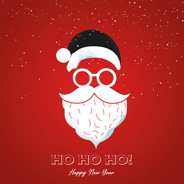 istock Ho Ho Ho Santa Portrait With Glasses And Beard On Christmas Background 2241698342