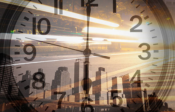 istock Clock in the city. Time, Speed, Economy 2241704804