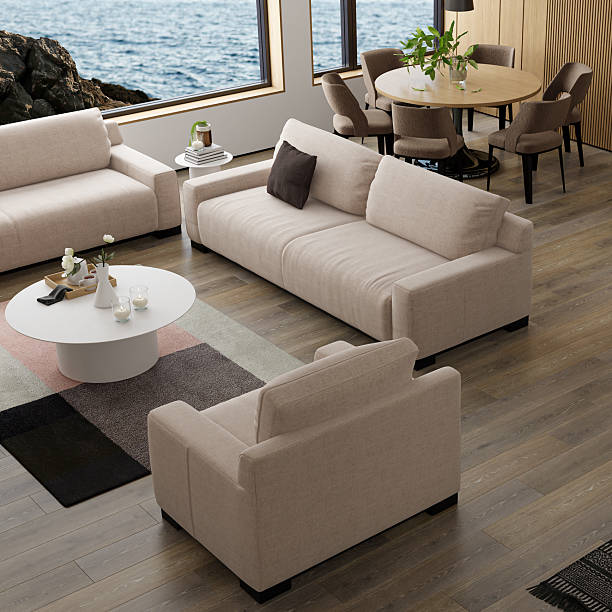 istock Japandi Living Room with Neutral Sofas and Minimalist Styling 2241705834
