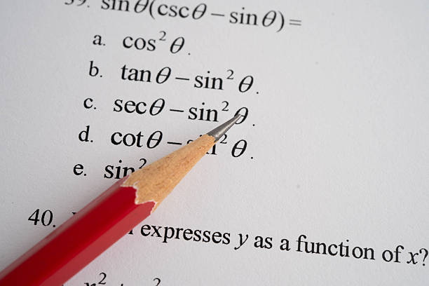istock Pencil on mathematic formula exercise test paper in education school. 2241711597
