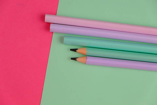 Close up of pencil erasers on gray background