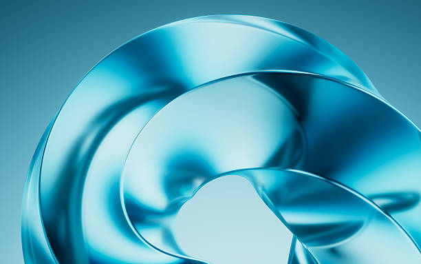 istock Flowing curve glass geometry background, 3d rendering. 2241724024