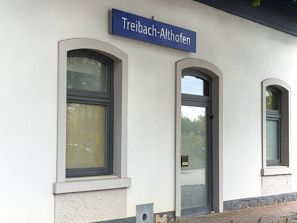 istock Treibach-althofen train station building with windows and door 2241727271