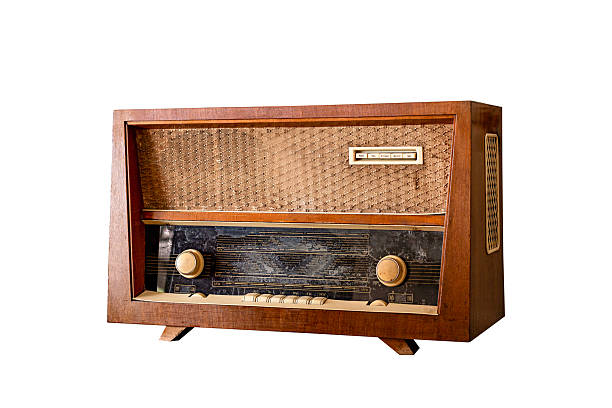 istock Retro old radio receiver isolated on white background with clipping path. 2241741614