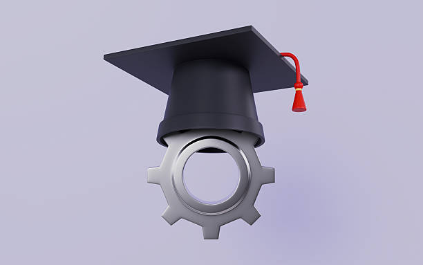 istock Graduation Cap and gear, Education and work skills 3d illustration 2241752052