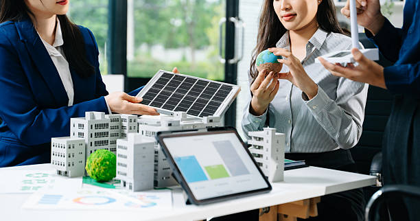 istock Business team people planning hand using laptop for working technology and business Net zero and carbon neutral concept. 2241763308