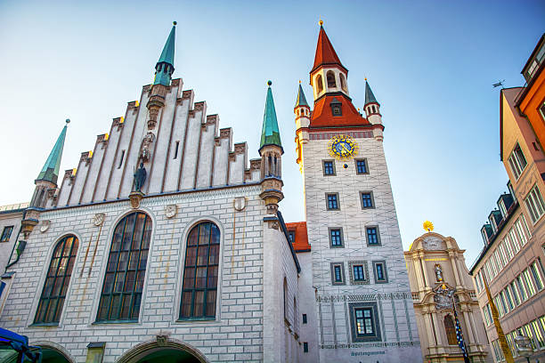 The Old Town Hall (Altes Rathaus) building at Marienplatz in Munich, Germany