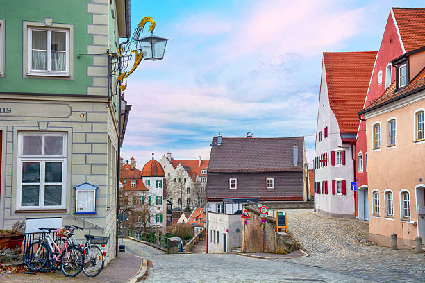 The old town of Landsberg am Lech, a picturesque example of traditional Bavarian architecture, with colorful facades, cobbled streets, and historic buildings, Germany