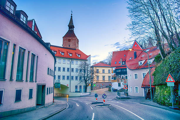 The tower is situated over the upper part of the old town.