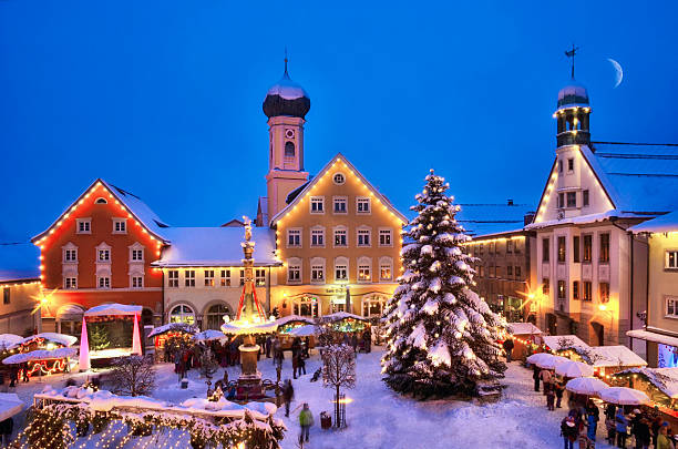 istock Christmas market in a small town 2241769089