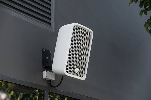 istock Outdoor Speaker System installed at balcony wall backyard exterior music audio system public park 2241773705