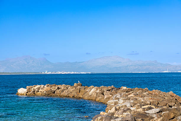 Coast near Colonia de Sant Pere, Bay of Alcudia, Island of Mallorca, Spain