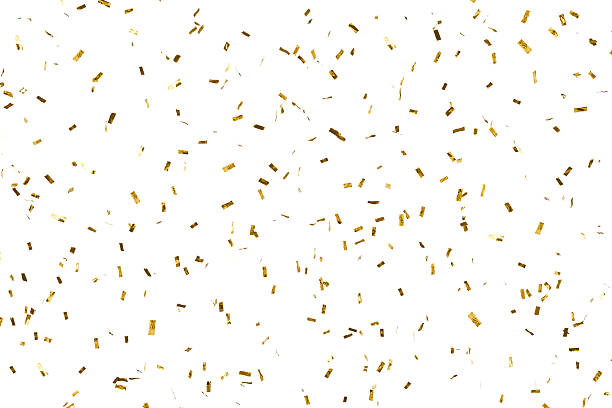 istock Falling glittery golden confetti. Shiny tinsel, glitter for holidays, birthdays, parties, carnivals. 2241787548