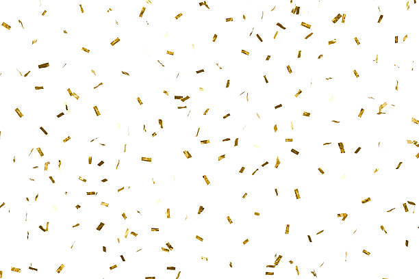 istock Falling glittery golden confetti. Shiny tinsel, glitter for holidays, birthdays, parties, carnivals. 2241787582