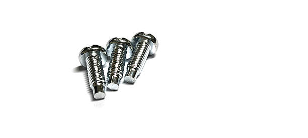 Stainless steel nuts on a white background. Nuts for fastening devices.
