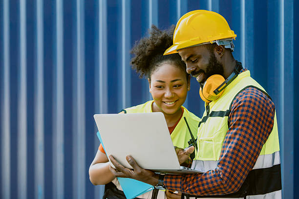 istock People in container port, Customs team at container yard, Cargo Import Export. Logistics industry. 2241791049