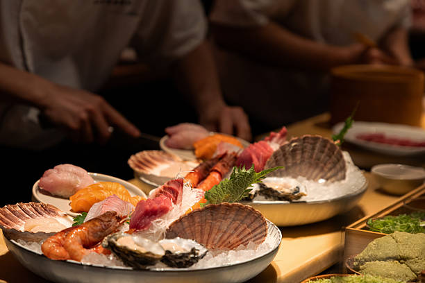 istock Assorted sushi platter with fresh seafood and vibrant colors on display 2241791091