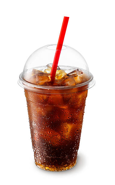 istock Iced cola in misted disposable plastic cup with straw and cap isolated on white background 2241792618