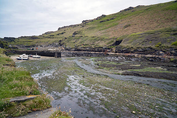 Tide out at Boscastle Harbour Cornwall