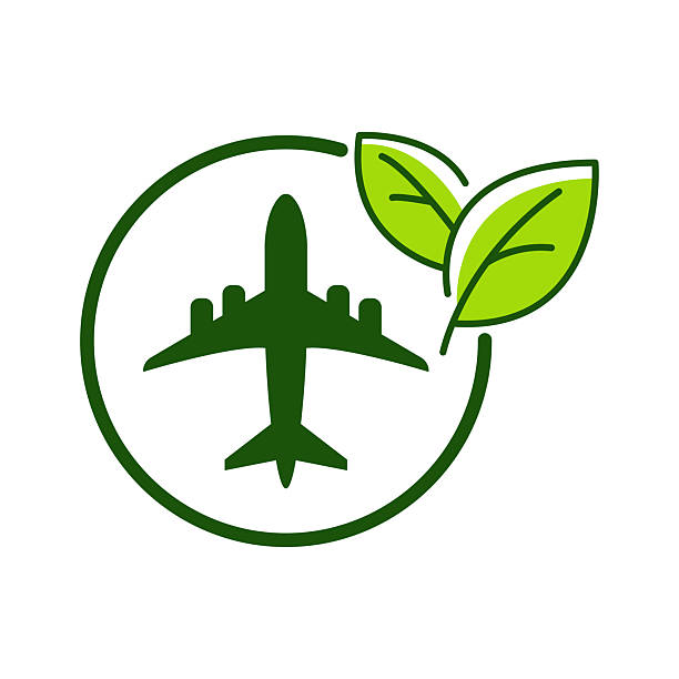 istock Electric plane icon. Airplane in green circle with a leaf. Aircraft powered by electricity. Green aviation concept Vector illustration. 2241809802