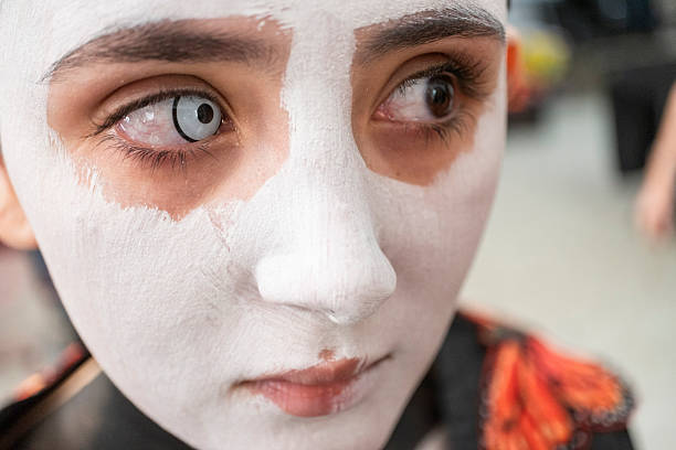 Pantalla, traditional Xinzo de limia carnival mask seen from the side. Ourense, Galicia. Spain
