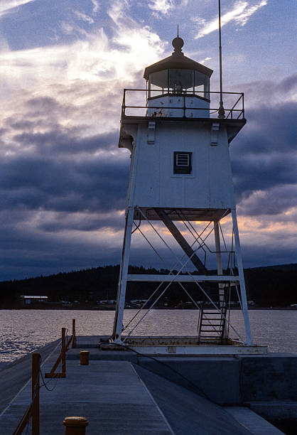 Grand Marais - Lighthouse at Sundown - 1988