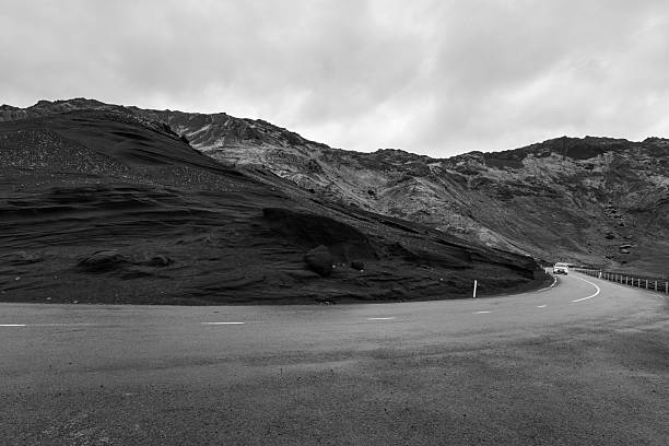 motorway in lava fields of Iceland