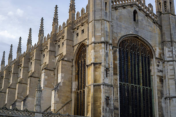 Cambridge, UK - January 28, 2024: King's Chapel from King's Parade in Cambridge UK part of Cambridge University