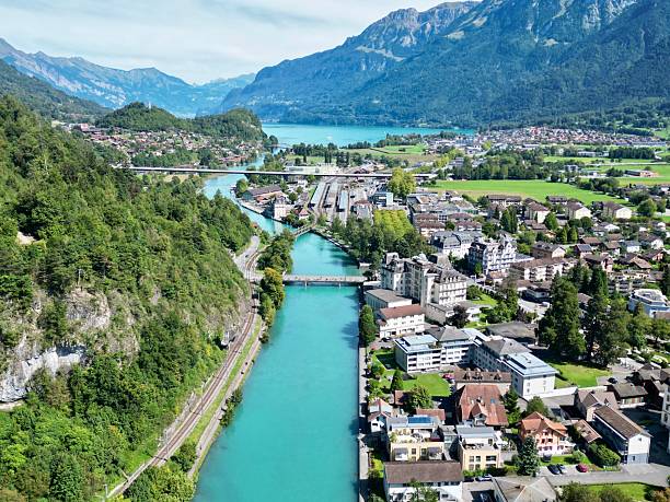 istock Interlaken Switzerland – Alpine Town Under the Clear Blue Sky 2241864574