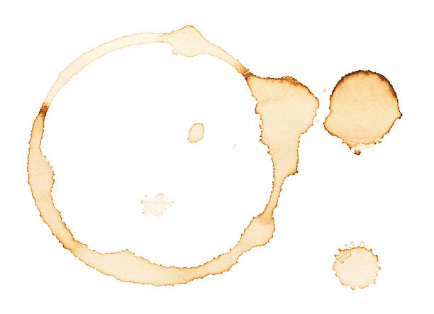 istock Coffee stain or coffee cup ring isolated on a white background, top view. 2241866434