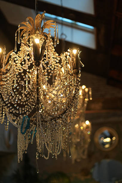 istock Large chandelier with crystals at night. Vertikal 2241881890