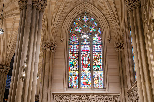 istock Colorful Stained Glass Window in St. Patrick's Cathedral 2241882203