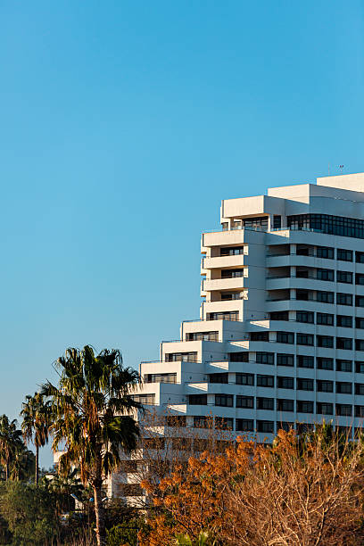 Close ups of old commercial buildings in modern cities