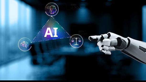 istock Robotic Hand Pointing Towards AI Concept with Visual Elements of Brain, Scales, and Data Analytics Reflecting Technology and Future Innovations Synapse 2241926414