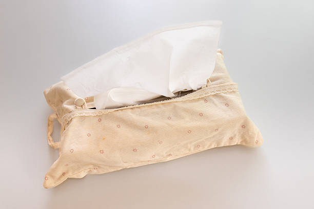 A box of tissues on a white desk