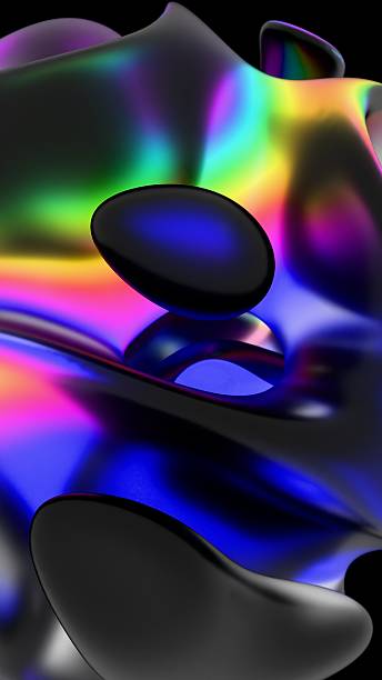 istock Colorful abstract fluid shapes rainbow, reflections, smooth modern 2241940804