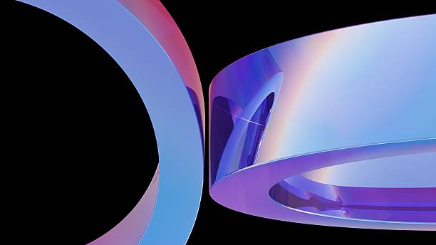 istock Abstract colorful rings on black background modern, design, glossy 2241940894