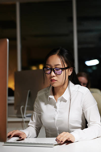 istock Woman Working on Computer Late at Night in Office 2241950725