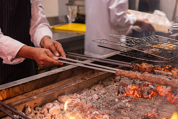 istock Grilled Chicken Skewers Cooking Over Hot Charcoal Fire 2241955581